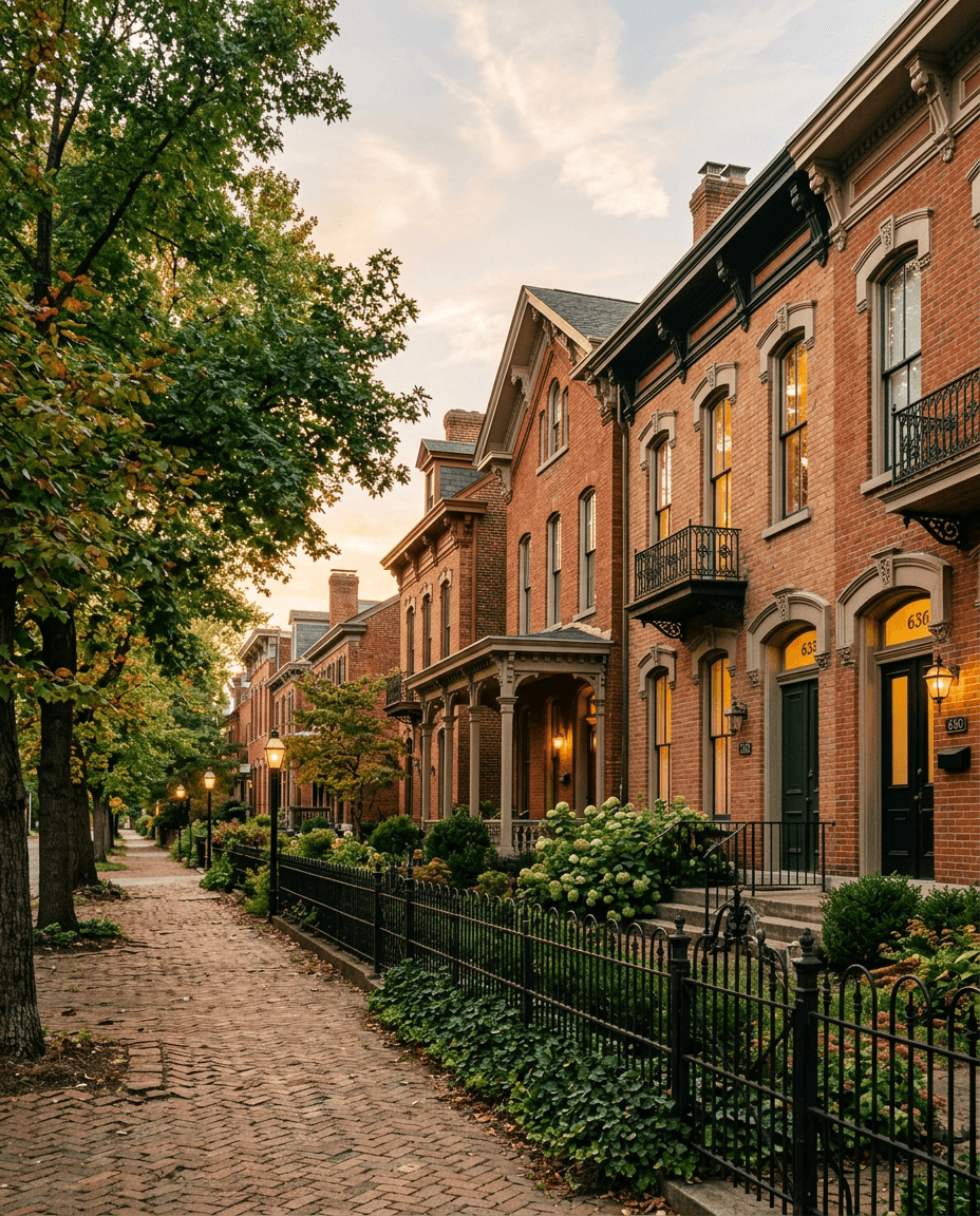 Historic brick rowhouses